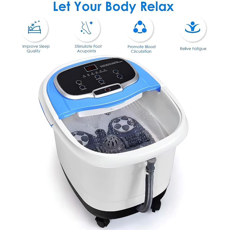 Heated Foot Spa with Motorized Rollers, Water Jets & Red Light Therapy for Home Relaxation