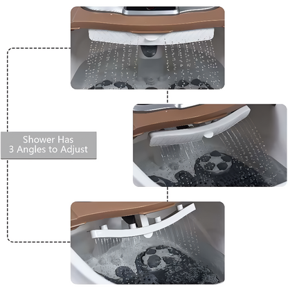 Heated Foot Spa with Motorized Rollers, Water Jets & Red Light Therapy for Home Relaxation