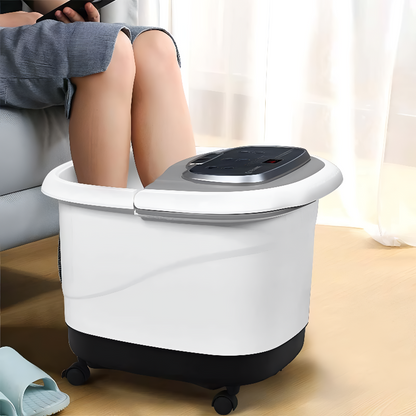 Heated Foot Spa with Motorized Rollers, Water Jets & Red Light Therapy for Home Relaxation