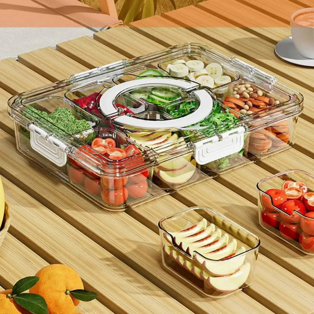 HOSTLIVA – Multi-Section Serving Tray for Fruits & Treats