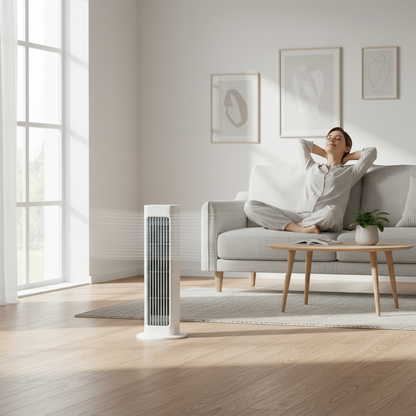 Portable Tower Fan | Oscillating Design with Energy-Efficient Cooling | Space-Saving Solution for Home and Office