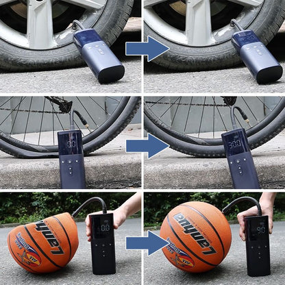 Portable Wireless Car Tire Inflator Air Compressor with Fast Inflation | USB Rechargeable for Emergency Use