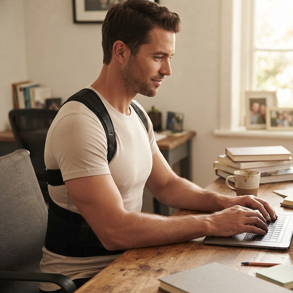 Wearclo | Posture Corrector Back Brace with Magnetic Therapy | Adjustable Support Belt for Pain Relief and Comfort