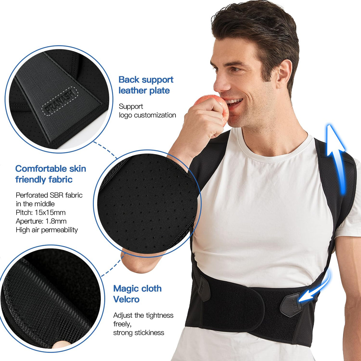 Ortekor Posture Perfect | Adjustable Back Posture Corrector with Support Straps | Breathable Design for Daily Comfort