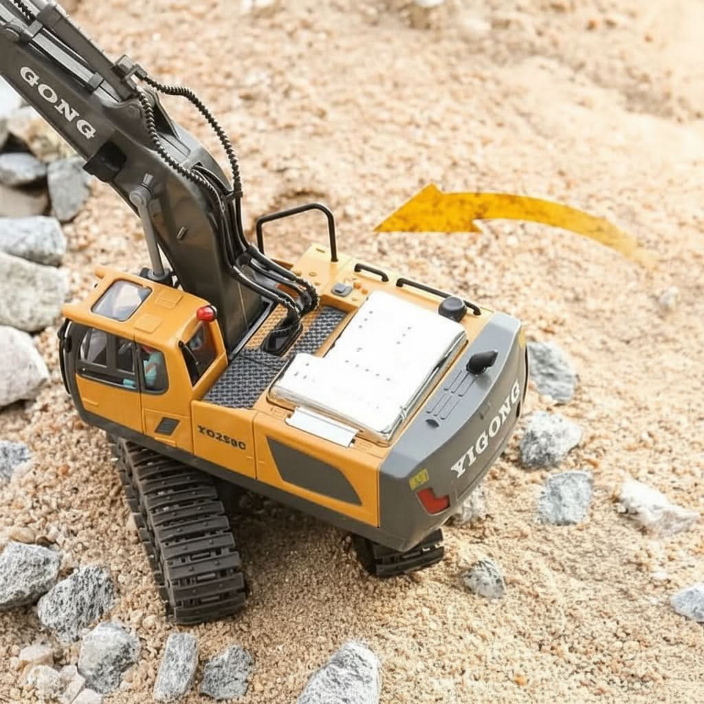 DIGGERX – Remote Controlled Excavator Toy with Movable Arm and 2.4GHz RC Digger for Realistic Construction Play