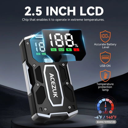Portable Jump Starter 3000A with Power Bank, Car Battery Jump Starter, Jump Box with LED Flashlight, Car Jumper Box