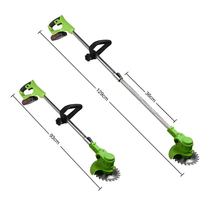 Rechargeable Lawn Edger 24V 18000 RPM Metal Blade Yard Tool Telescoping Handle for Sidewalks & Pathways Red Green Available