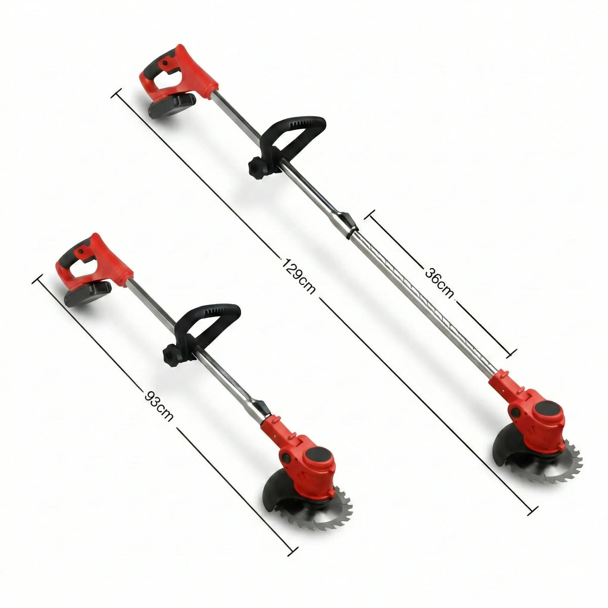 Rechargeable Lawn Edger 24V 18000 RPM Metal Blade Yard Tool Telescoping Handle for Sidewalks & Pathways Red Green Available
