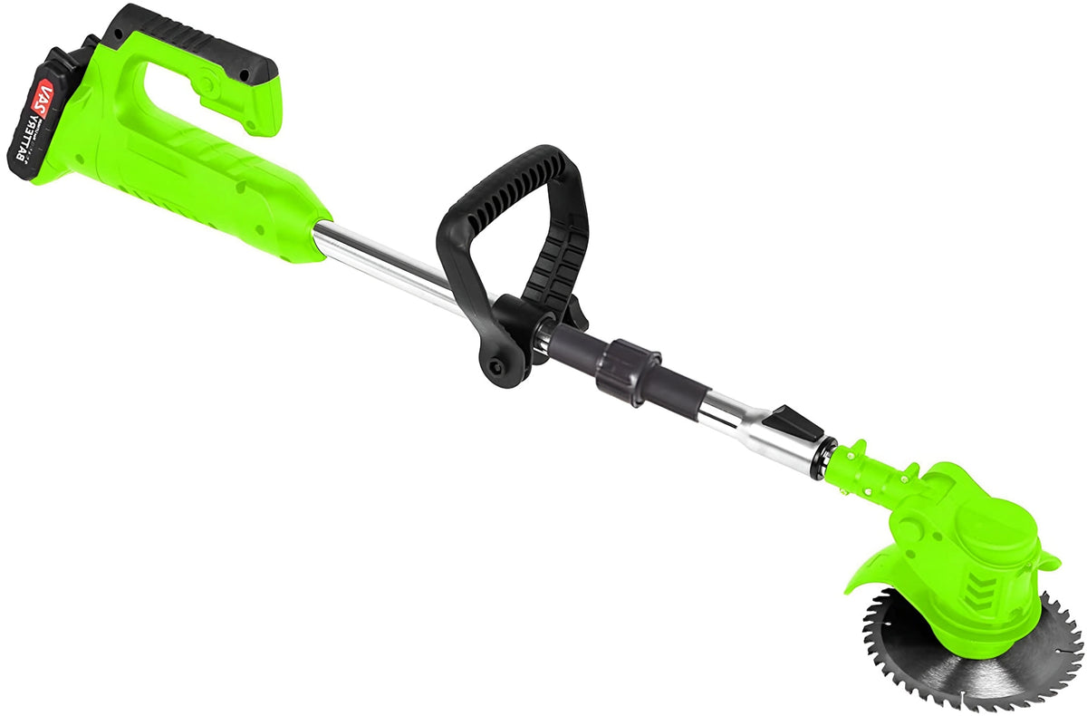 Rechargeable Lawn Edger 24V 18000 RPM Metal Blade Yard Tool Telescoping Handle for Sidewalks & Pathways Red Green Available