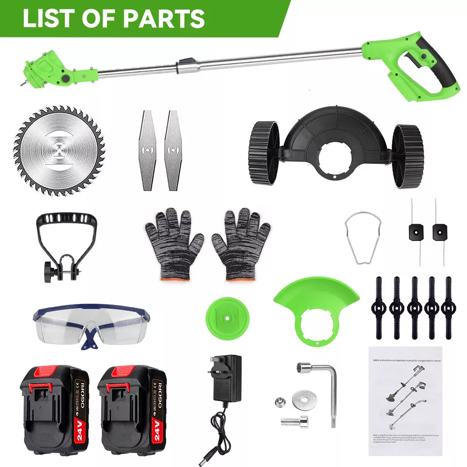 Electric Weed Eater, Electric Weed Wacker, Lawn Edger, Battery Powered Grass Cutter, Telescopic Battery Weed Trimmer