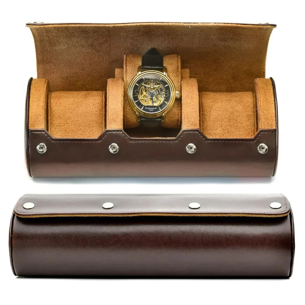 Leather Watch Storage Case for 3-6 Watches – Premium Organizer Box with Velvet Interior for Travel & Home Display