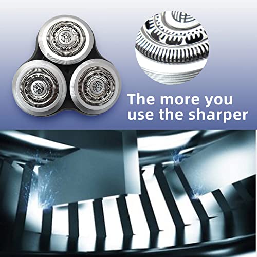 Electric Shaver Heads Replacement, Shaving Head with Foil Cutter for Rotary Razors, Razor Head with Easy Installation