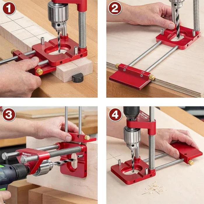Precision Woodworking Tool | Adjustable Drilling Locator for Accurate Holes | Lightweight Design for Easy Use