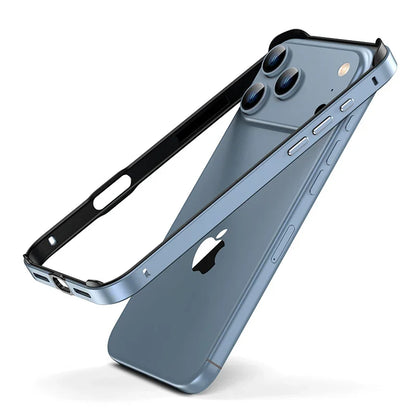 Aluminum iPhone Bumper Case – Raised Corner Guard, Wireless Charging Compatible, Precision Button Cutouts for 17/16/15 Series