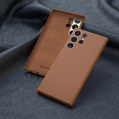 Leather Phone Case for Samsung Galaxy S25 S24 S23 S22 S21 Ultra Plus – Shockproof Protective Cover with Raised Edges for Screen and Camera