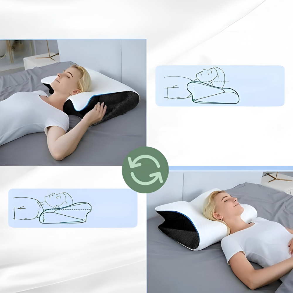 Memory Foam Cervical Support Pillow for Neck & Spine Alignment – Ergonomic Sleep Pillow for Back, Side & Stomach Sleepers