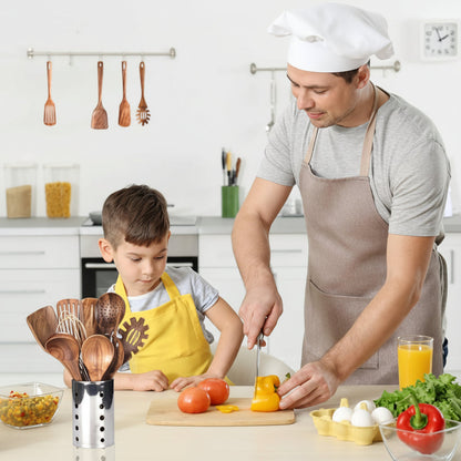 Essential Wooden Cooking Utensils Set | Non-Scratch & Heat Resistant Tools for Safe Cooking