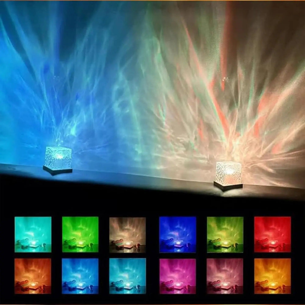 Ambient Light Projector with Remote – 16-Color LED Cube for Living Room & Bedroom Atmosphere