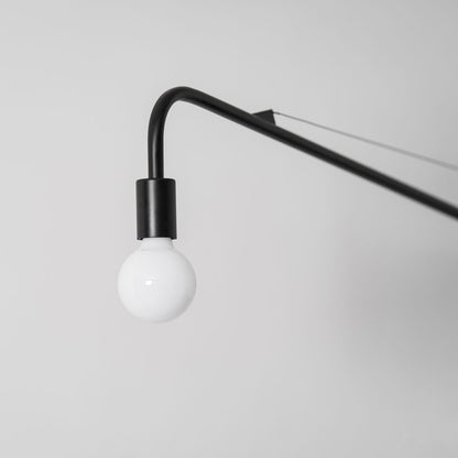 Adjustable Swing Arm Wall Sconce Black Iron 43 in Reach Modern Task Light for Office Living Room Bedroom Workspace Reading Ambient Lighting