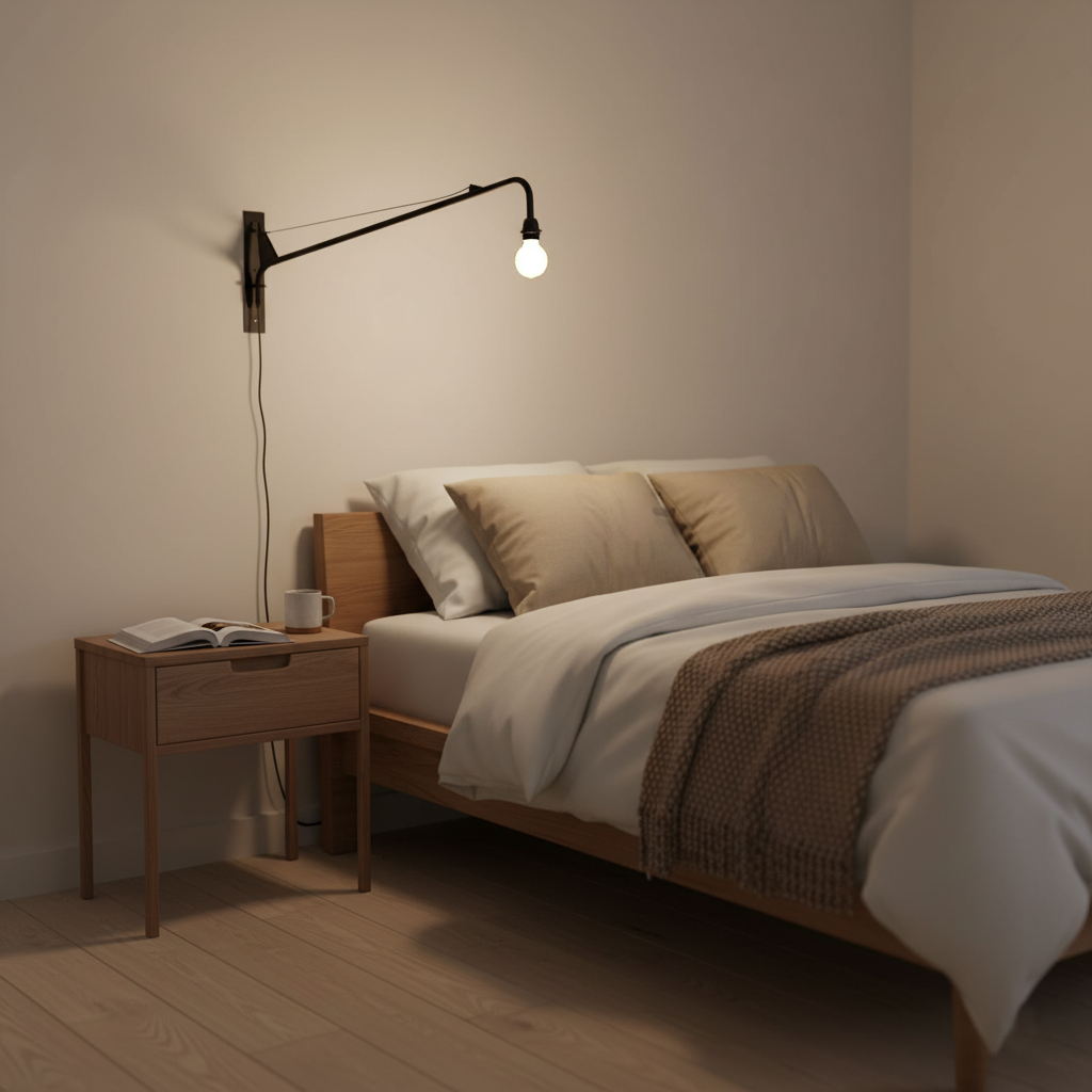 Adjustable Swing Arm Wall Sconce Black Iron 43 in Reach Modern Task Light for Office Living Room Bedroom Workspace Reading Ambient Lighting