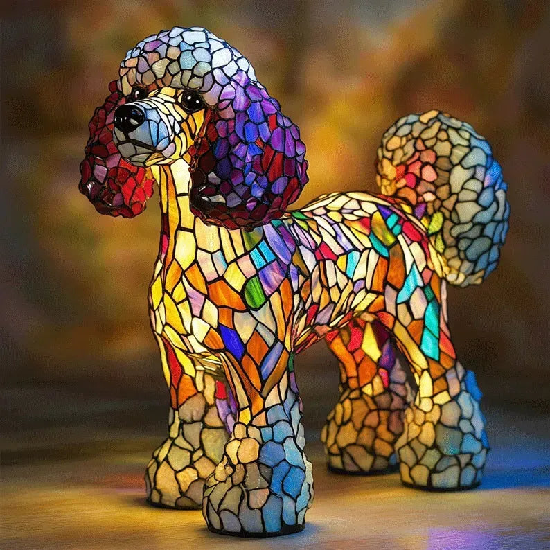 Dog Night Light Sculpture – Handcrafted LED Animal Lamp for Bedside, Nursery & Living Room Decor