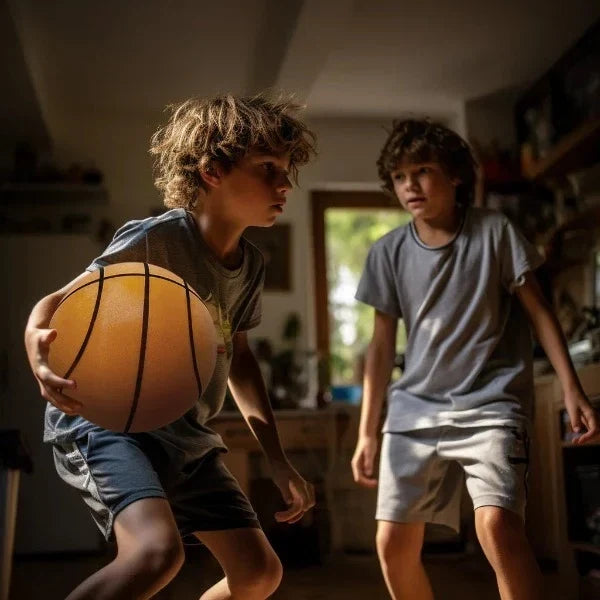 Quiet Indoor Basketball with Soft Bounce for Apartments, Kids' Rooms & Home Training | Silent Play