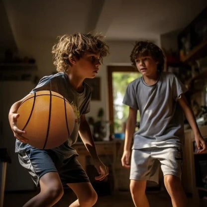 Quiet Indoor Basketball with Soft Bounce for Apartments, Kids' Rooms & Home Training | Silent Play
