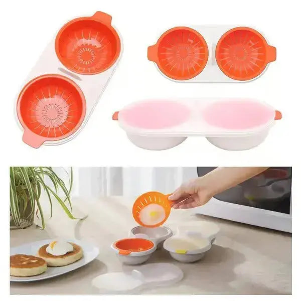 Microwave Egg Cooker Poacher for Quick Breakfast, Portable Silicone Egg Steamer Pod for Hard Boiled Soft Cooked Eggs at Home Work Travel