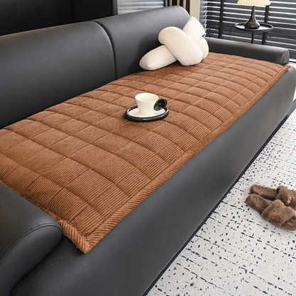 Quilted Sofa Protector Cover Non-Slip Cat Scratch Resistant Furniture Throw Microfiber Couch Mat for Living Room Bedroom Modern Home Decor