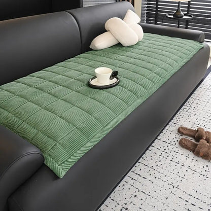 Quilted Sofa Protector Cover Non-Slip Cat Scratch Resistant Furniture Throw Microfiber Couch Mat for Living Room Bedroom Modern Home Decor