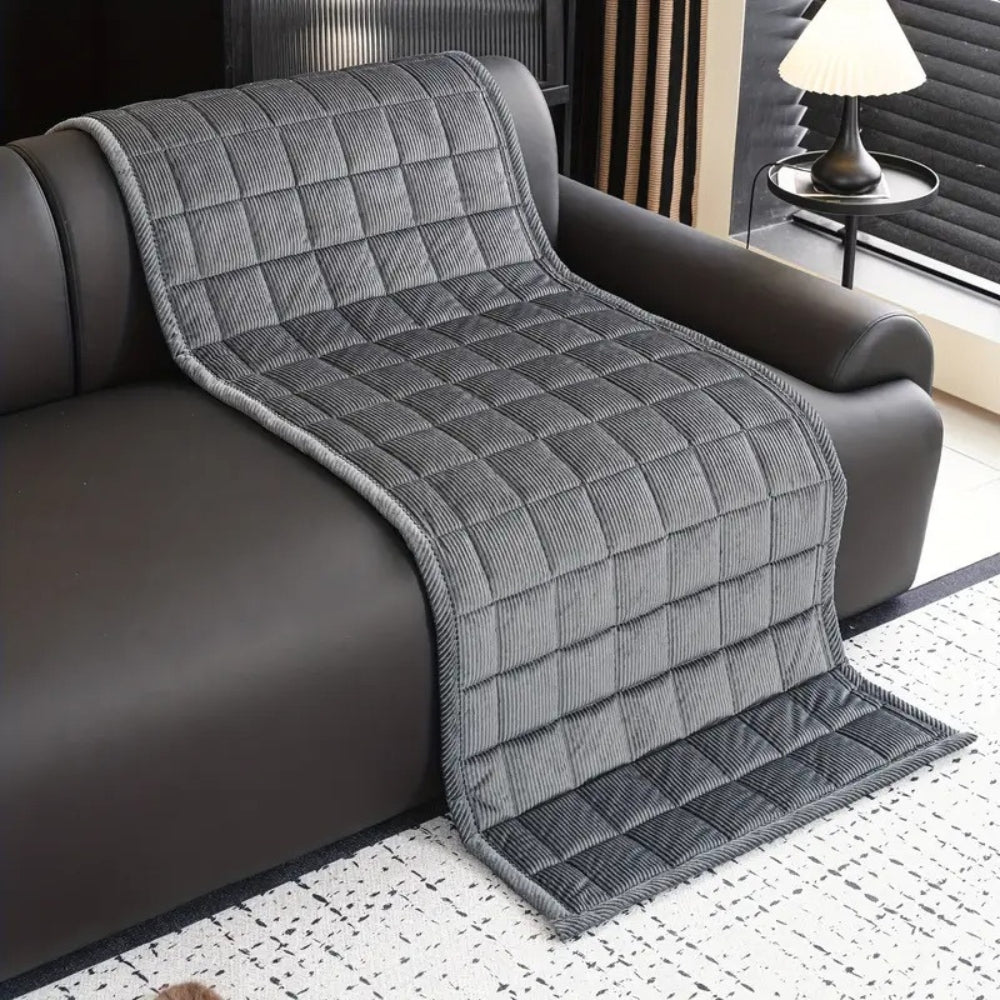Quilted Furniture Throw Protector for Couch & Sofa – Slip-Resistant Microfiber – Gray, Beige, Brown, Green – Living Room