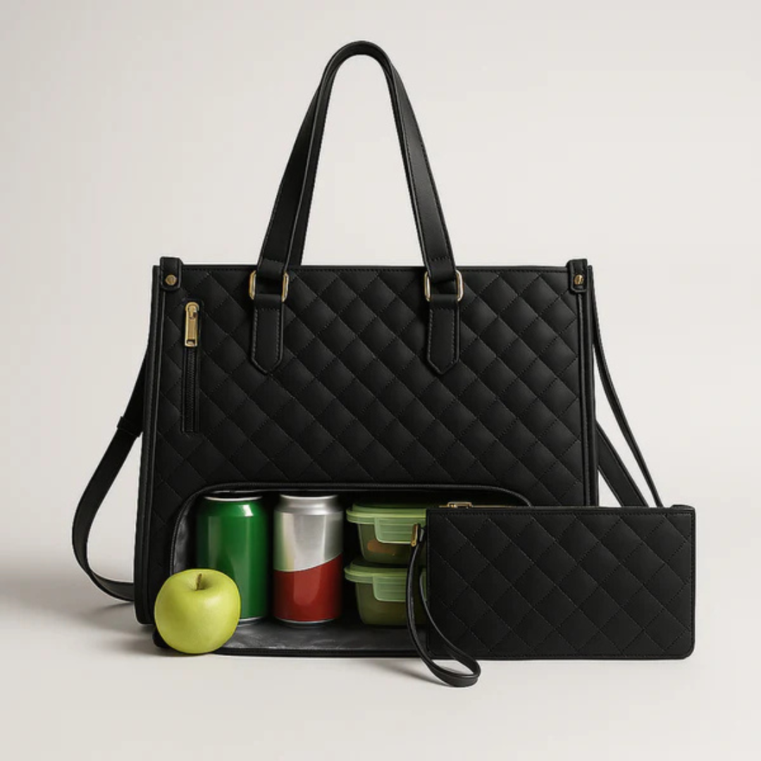 Quilted Tote Bag with Clutch Purse | Stylish & Spacious Design for Work & Travel