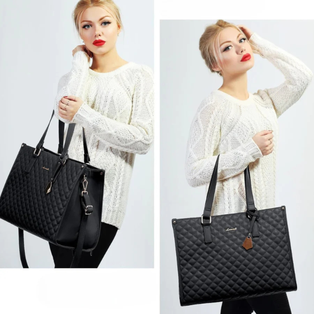 Quilted Tote Bag with Clutch Purse | Stylish & Spacious Design for Work & Travel