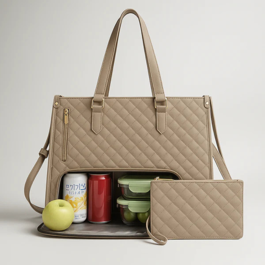 Quilted Tote Bag with Clutch Purse | Stylish & Spacious Design for Work & Travel
