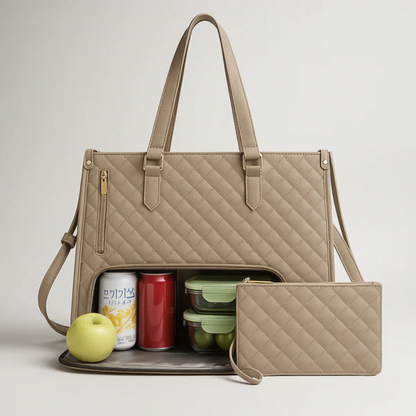 Quilted Tote Bag with Clutch Purse | Stylish & Spacious Design for Work & Travel