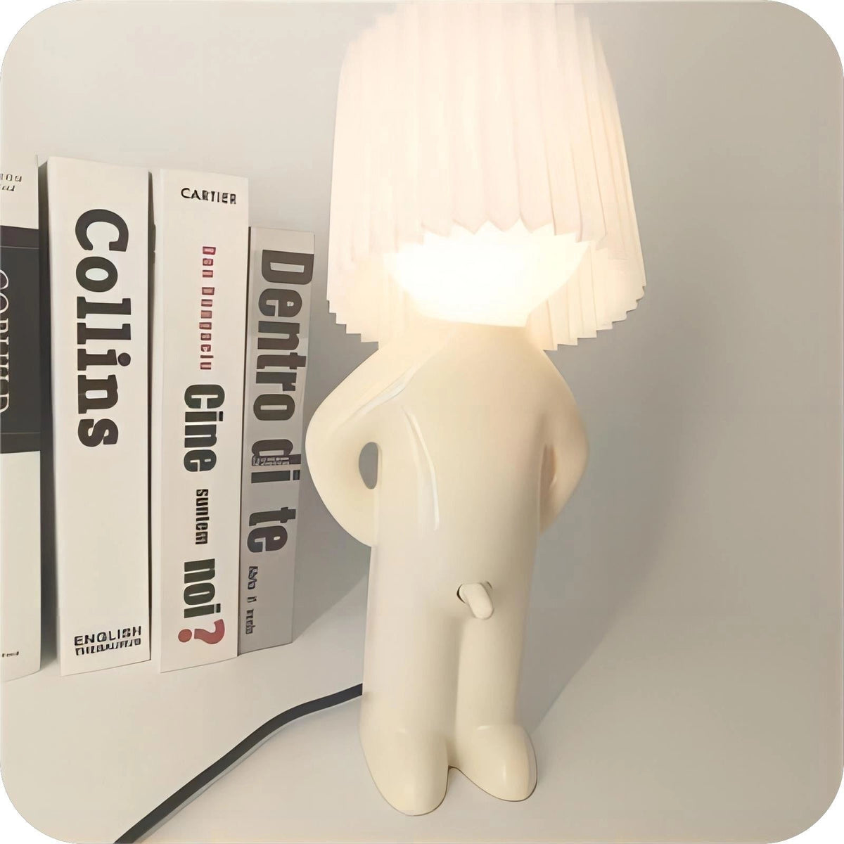 Quirky Accent Lighting | Human-Shaped Table Lamp with Portable Design | Fun and Playful Mood Lighting for Any Room