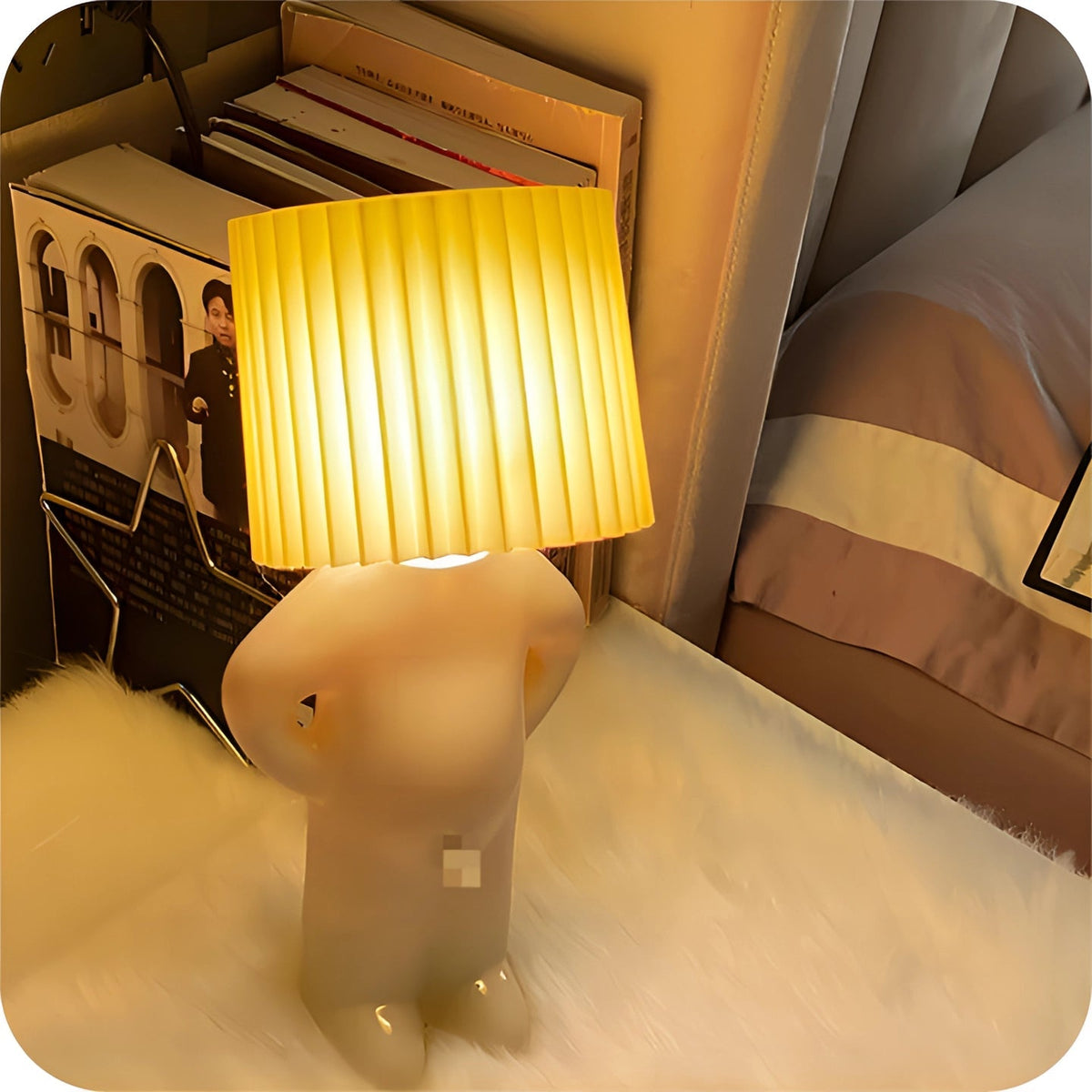 Quirky Accent Lighting | Human-Shaped Table Lamp with Portable Design | Fun and Playful Mood Lighting for Any Room
