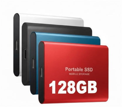 Portable External Solid State Drive 128GB – Ultra-Fast Data Transfer with Aluminum Housing for PC & Mac