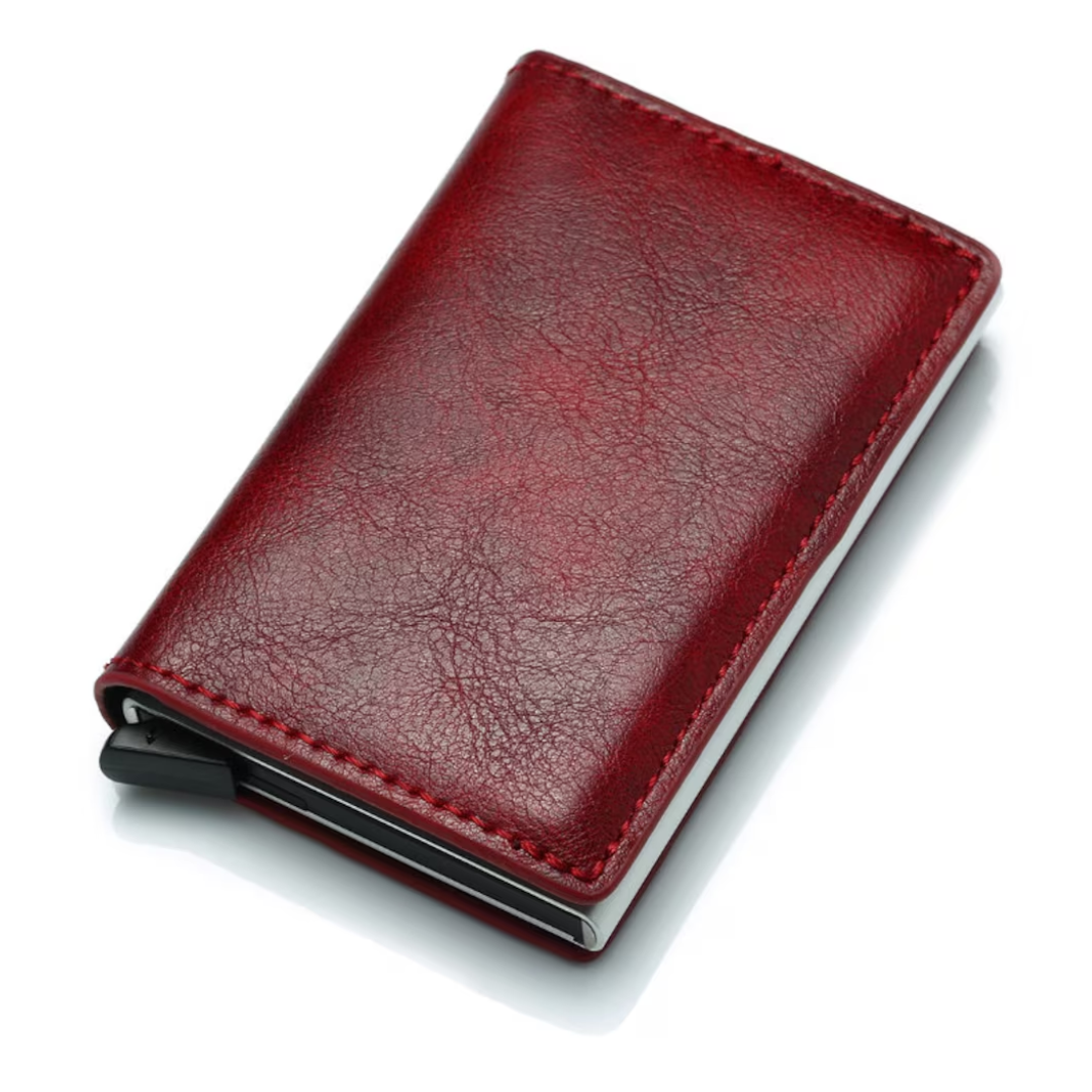 Slim Aluminum Wallet with RFID Protection & Money Clip for Cards and Cash