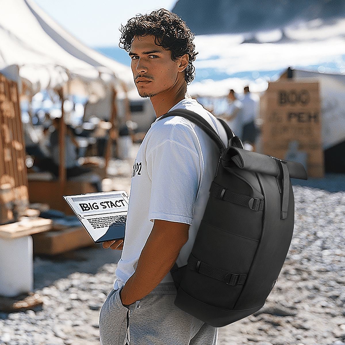 ROLLTRAIL | Expandable Rolltop Backpack for 17 Laptop with Waterproof Design | Anti-Theft Features for Adventurers