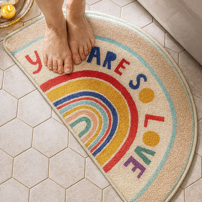 Radiant Half-Moon Bath Mat - Soft Microfiber, Non-Slip, Colorful Design