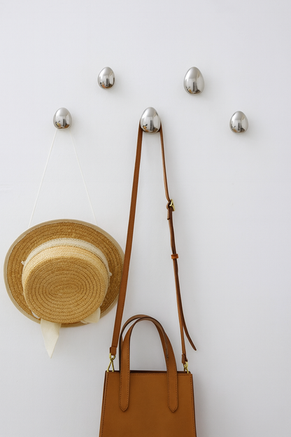 Raindrop Chrome Wall Hooks - Modern Decorative Hooks for Coats, Bags, and Towels