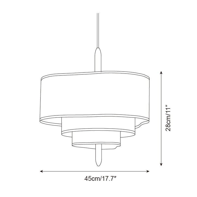 Layered Fabric Chandelier with Wood Accent 3-Light Adjustable Hanging Fixture for Dining Tables & Kitchens Modern Ambient Ceiling Light