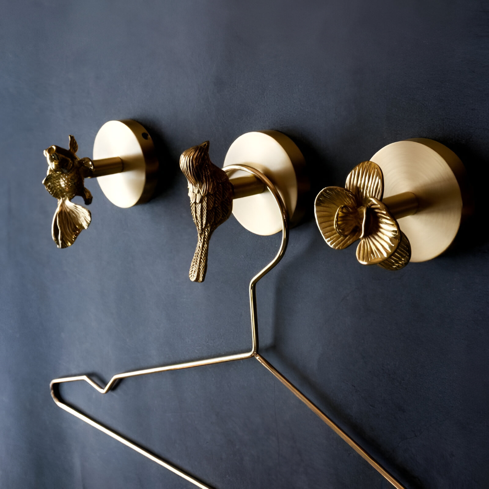 Raven Coat Hook - Decorative Copper, Animal Design Wall Hook