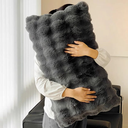 Raven Faux Fur Pillow Cover - Soft Durable Knit Fabric, Machine Washable