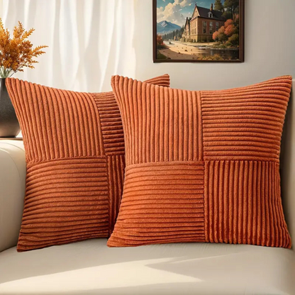Raven Sofa Cushion Covers - Soft Corduroy, Rustic Charm