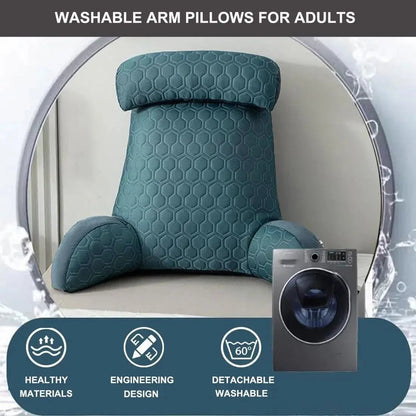 Ortekor Cozy Lounge | Reading Pillow for Bed with Side Pockets & Washable Cover | Comfortable Backrest Pillow for Relaxation