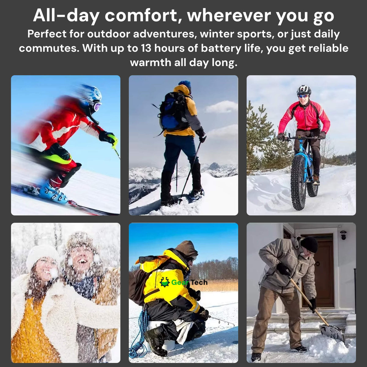 Rechargeable Heated Insoles – USB Battery-Powered Thermal Shoe Inserts for Winter, Skiing, Hiking & Outdoor Work