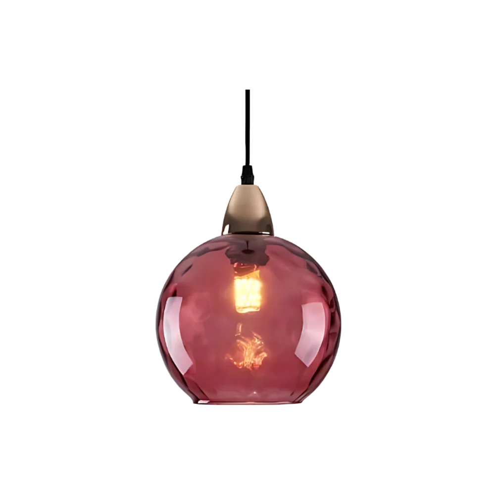 Textured Glass Globe Hanging Light 7.9 Inch Dining Room Island Fixture Adjustable Height Modern Sphere Pendant Minimalist Ceiling Lamp for K