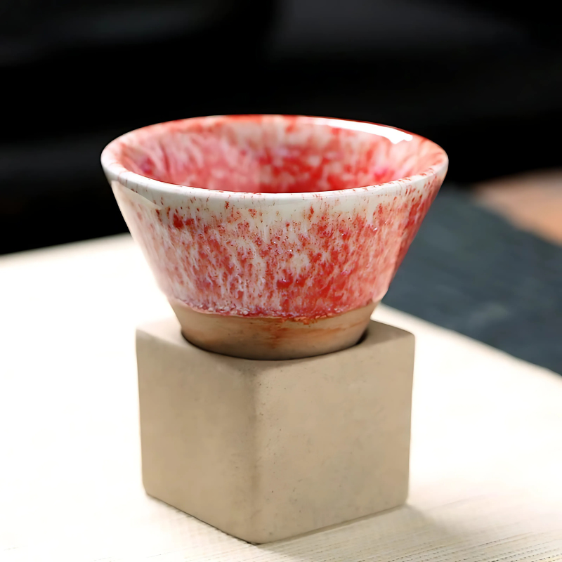 Japanese Ceramic Coffee Cup with Saucer Set – Handcrafted Artisan Glaze Design for Espresso, Tea & Hot Beverages – Heat-Retaining